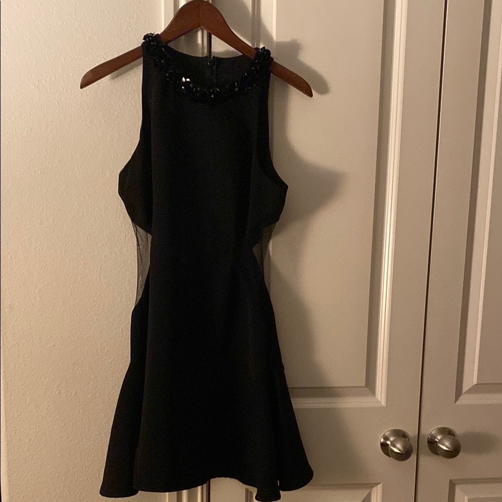 Ark & Co Black Halter Fit and Flare Cocktail Dress